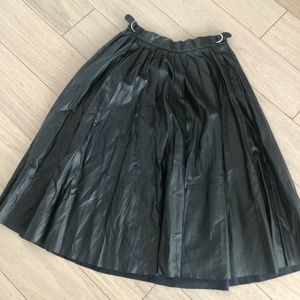 ZARA LEATHER MIDI SKIRT